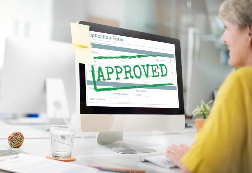 AIBN application form marked approved for legal compliance and global expansion.