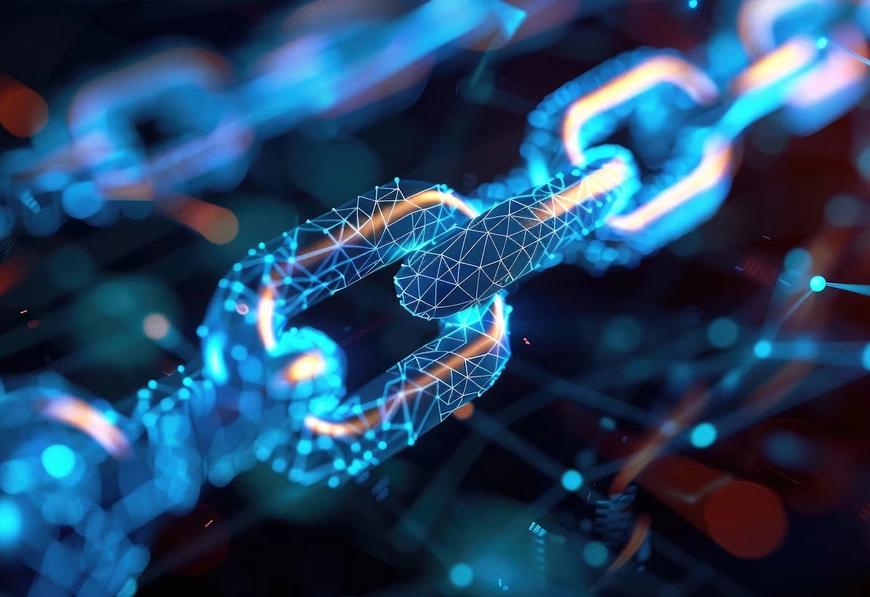 Digital chain link showing AIBN business process optimization.